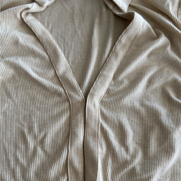 Princess Polly Beige Ribbed Collared Top - Picture 7 of 7